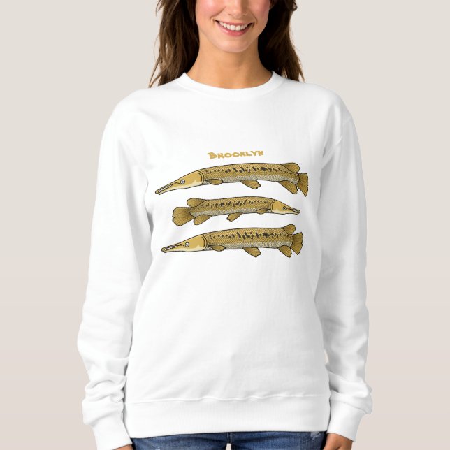 Sweatshirt Illustration de l'alligator garfish (Devant)