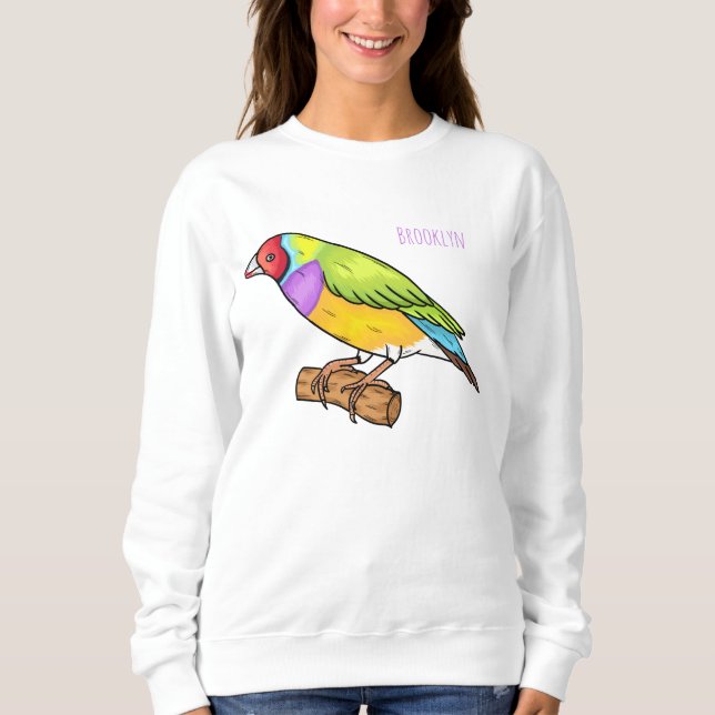 Sweatshirt Illustration de l'oiseau de taille gouldienne (Devant)