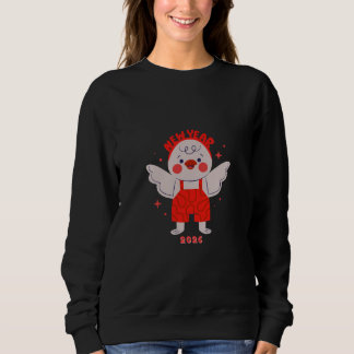 Sweatshirt Illustration de Nouvel An d'un oiseau mignon
