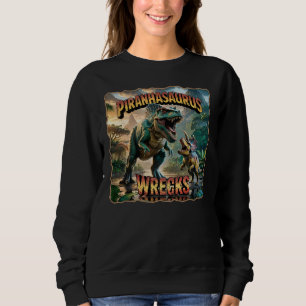 Sweatshirt Illustration de Piranhasaurus Wrecks – Drôle et Ef