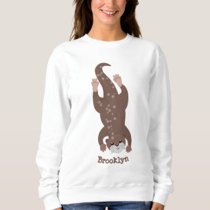 Sweatshirt Illustration de plongée de loutre mignonne