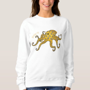 Sweatshirt Illustration de poulpe à anneau bleu