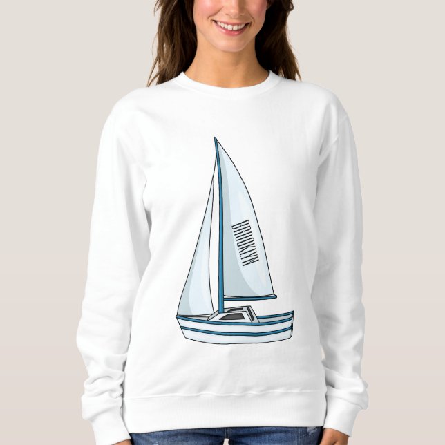Sweatshirt Illustration de voilier (Devant)
