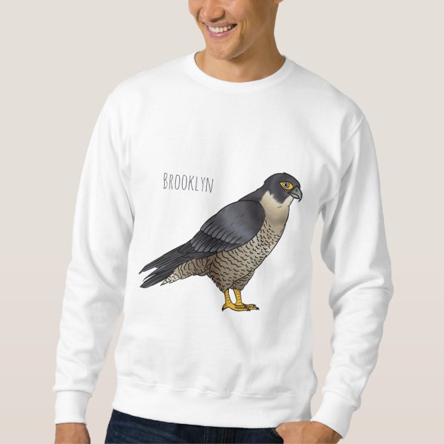 Sweatshirt Illustration d'oiseau de faucon pèlerin (Devant)