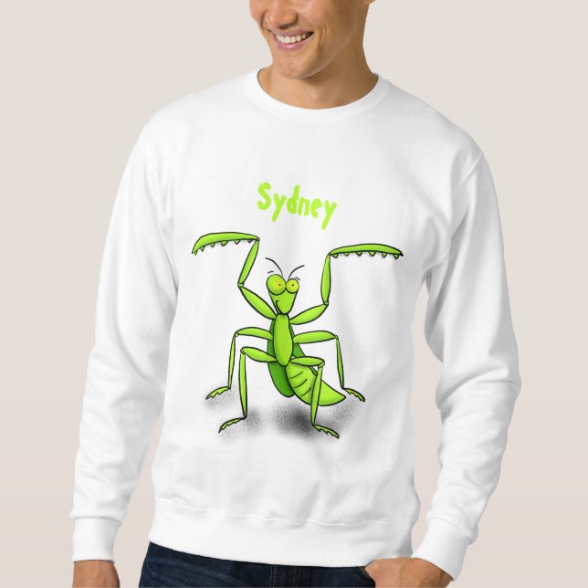 Sweatshirt Illustration drôle de mante verte en prière (Devant)