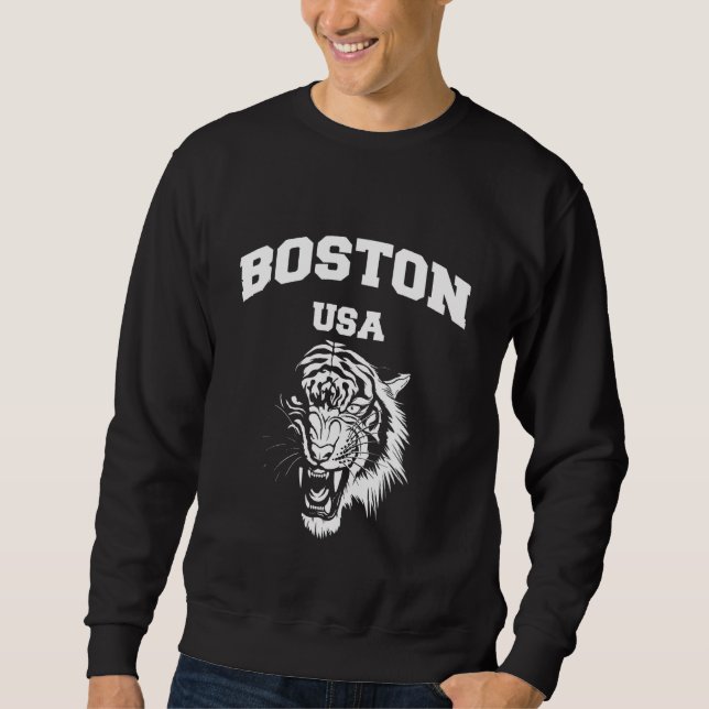 Sweatshirt Illustration Du Massachusetts De Boston Avec Graph (Devant)