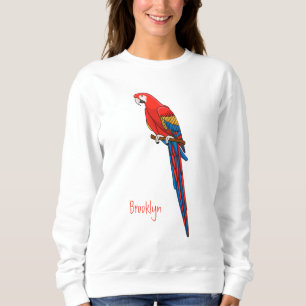 Sweatshirt Illustration du perroquet de macaw Scarlet