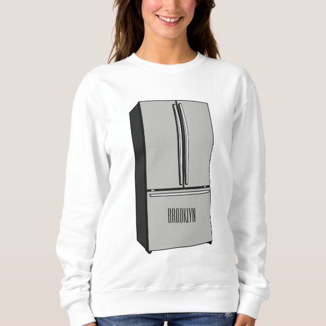 Sweatshirt Illustration du réfrigérateur de porte française (Devant)