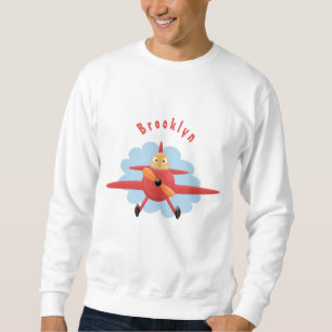 Sweatshirt Illustration d'un avion rouge volant mignon