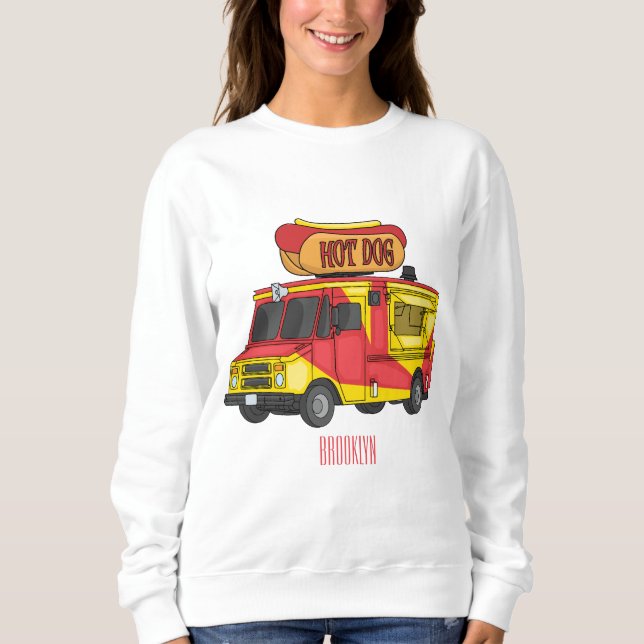 Sweatshirt Illustration d'un camion de nourriture pour chien  (Devant)