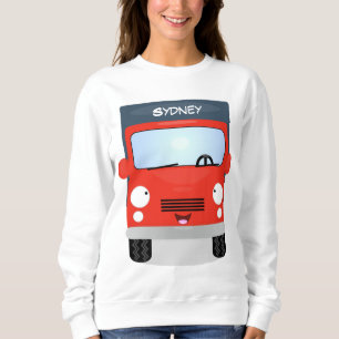 Sweatshirt Illustration d'un camion kawaii rouge mou