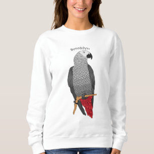 Sweatshirt Illustration d'un perroquet gris en Afrique