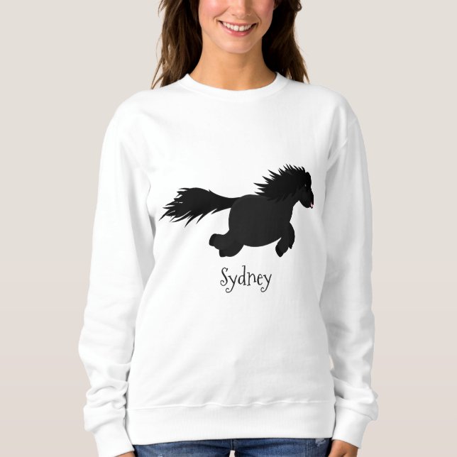 Sweatshirt Illustration d'un poney de Shetland mignon (Devant)