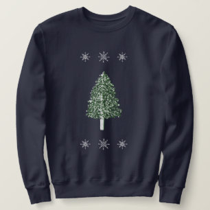 Sweatshirt Illustration Flocons de Neige Sapin en