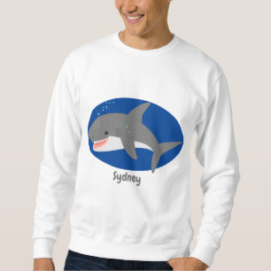 Sweatshirt Illustration joyeuse du grand requin blanc