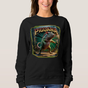 Sweatshirt Illustration Piguana Combo Créature Drôle