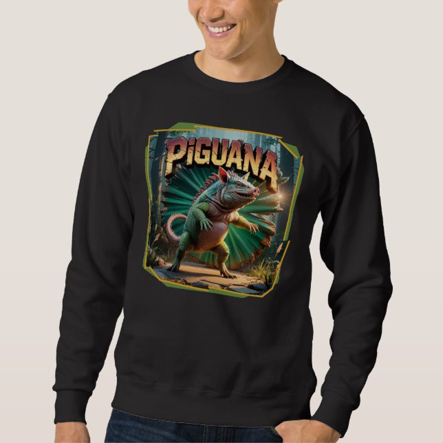 Sweatshirt Illustration Piguana Combo Créature Drôle (Devant)