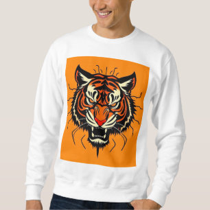 Sweatshirt Illustration stylisée de la tête d'un tigre