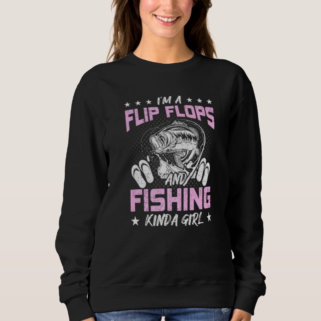 Sweatshirt Im A Flip Flops Et Pêche Kinda Girl Fly Pêche (Devant)