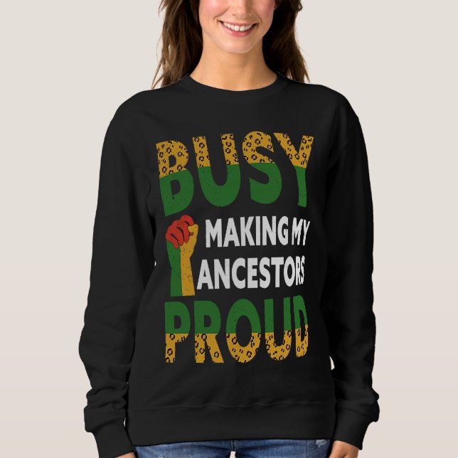 Sweatshirt I'm Black Excellence Leopard Black History Month (Devant)
