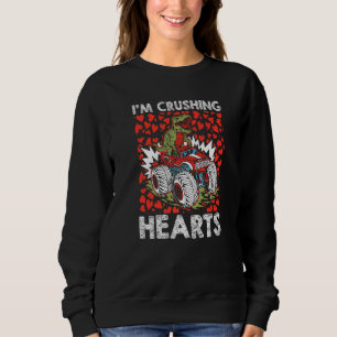 Sweatshirt Im Coeur Croissant Valentines Jour Rex Dinosaur Ri