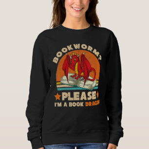 Sweatshirt Imaginaire Animal Book Dragon Bookworm Retro Lectu