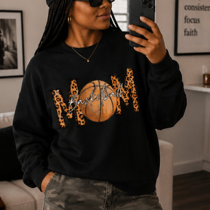 Sweatshirt Imprimé léopard Maman de basketteuse, Athlète # et