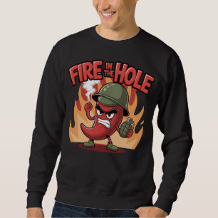 Sweatshirt Incendie dans le trou épicé chili poivre Drôle Nou