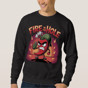 Sweatshirt Incendie dans le trou épicé chili poivre drôle poi