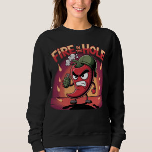 Sweatshirt Incendie dans le trou épicé chili poivre drôle poi