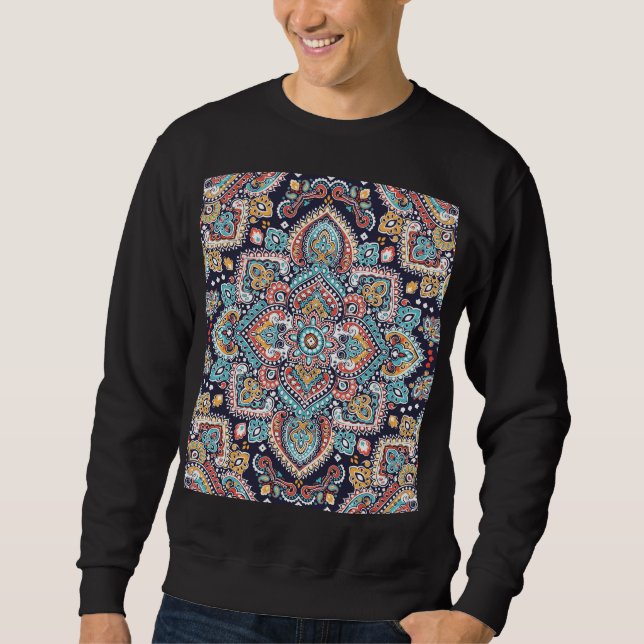 Sweatshirt Indian Paisley : Motif ethnique mandala (Devant)
