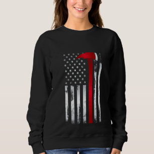 Sweatshirt Indicateur Américain De La Ligne Rouge Mince Pompi