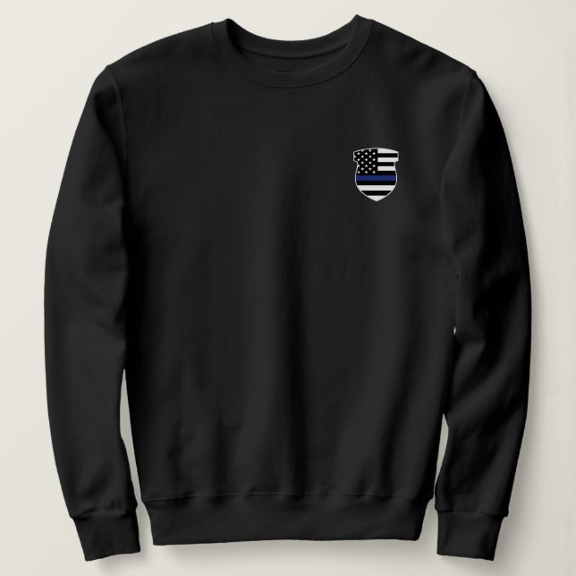 Sweatshirt Indicateur de l'officier de police Léger Ligne ble (Design devant)