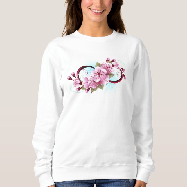 Sweatshirt Infinité avec les fleurs Sakura (Devant)