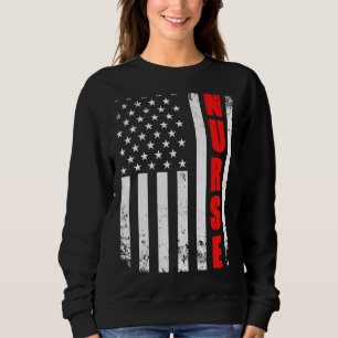 Sweatshirt Infirmière Américaine Drapeau Patriotique Usa Stet
