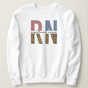 Sweatshirt infirmière autorisée de la RN Cheetah Imprimer inf