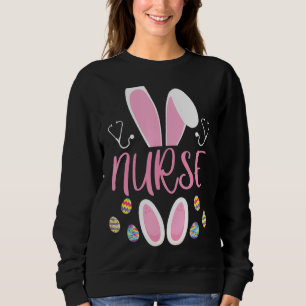 Sweatshirt Infirmière Chasse aux Oeufs de Pâques Rabbit Rn Jo