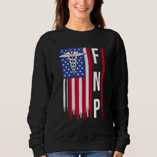 Sweatshirt Infirmière De Famille Fnp Praticien Usa Drapeau Fu