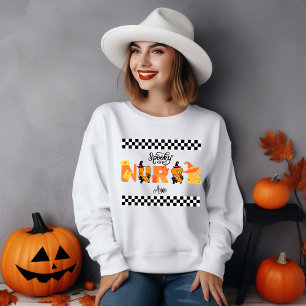 Sweatshirt Infirmière éffrayante Halloween Nom personnalisé