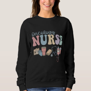 Sweatshirt Infirmière en oncologie colorée Rétro esthétique