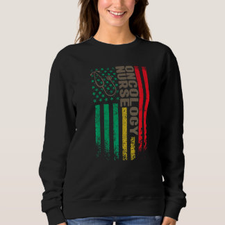 Sweatshirt infirmière en oncologie drapeau américain infirmiè