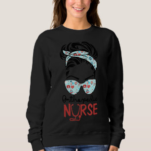Sweatshirt Infirmière orthopédique Messy Bun Love Heart Steth