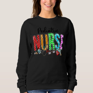 Sweatshirt Infirmière pédiatrique Plaid Red Love Heart Stetho