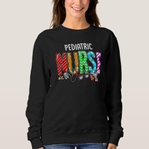 Sweatshirt Infirmière pédiatrique Plaid Red Love Heart Stetho