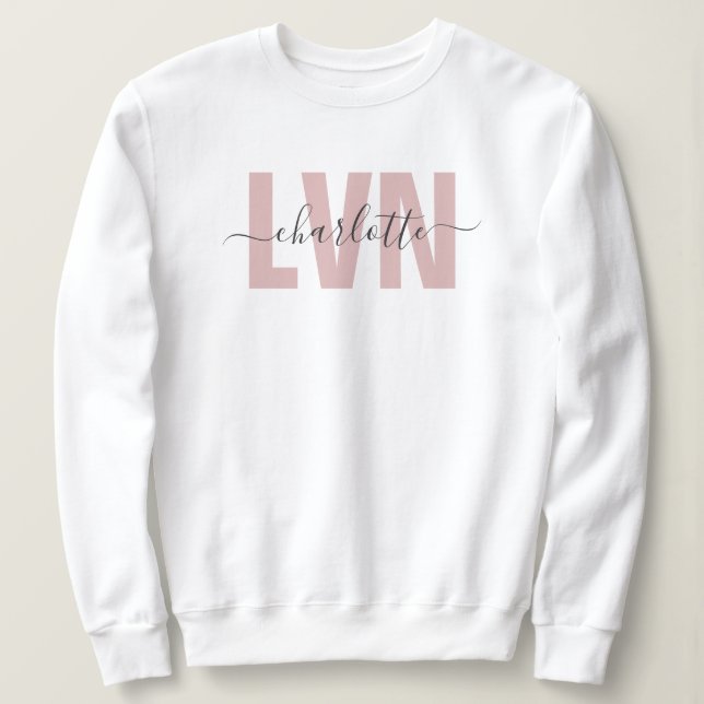 Sweatshirt Infirmière professionnelle Chic LVN personnalisée (Design devant)
