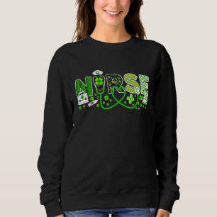 Sweatshirt Infirmière St Patrick's Day Lucky Infirmière Shamr