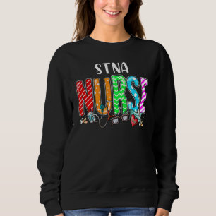 Sweatshirt Infirmière Stna Plaid Red Love Heart Stethoscope R