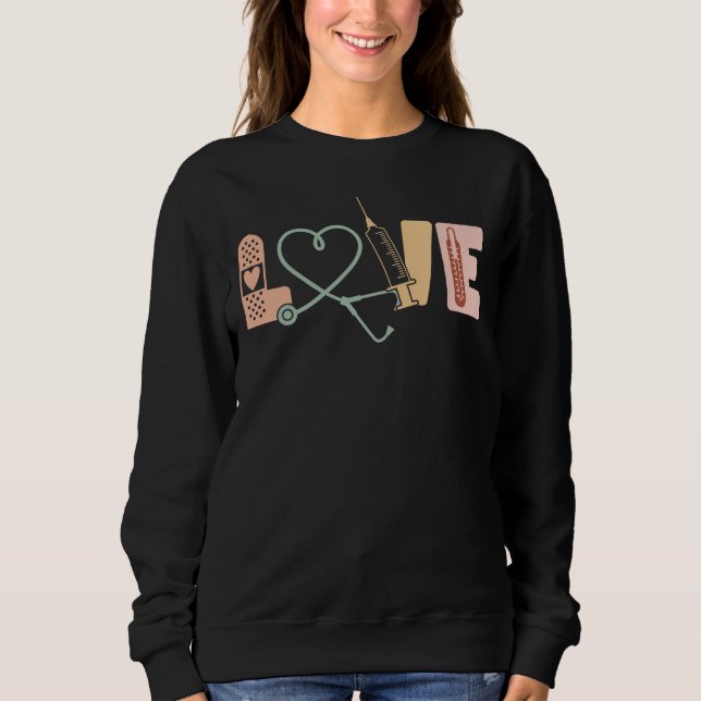 Sweatshirt Infirmière Vintage personnalisée (Devant)