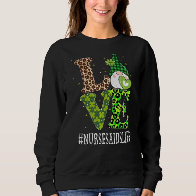 Sweatshirt Infirmières Aïds Aimer Jour de la Saint Patrick Gn (Devant)