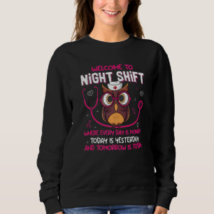 Sweatshirt Infirmières de nuit Owls Nursing RN LPN CNA Femme